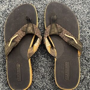 Sperry Navy and Tan Sandals